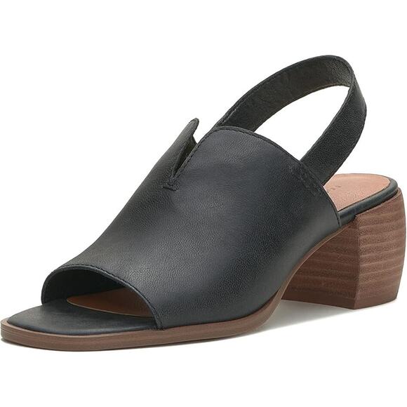 Lucky Brand Women's Jaila Block-Heel Backstrap, Black Size 5M - Picture 1 of 5